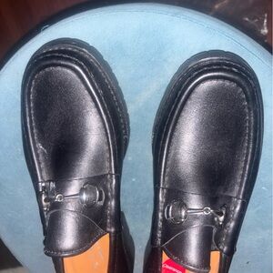 Gucci Black Leather Women's Loafers